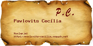 Pavlovits Cecília névjegykártya